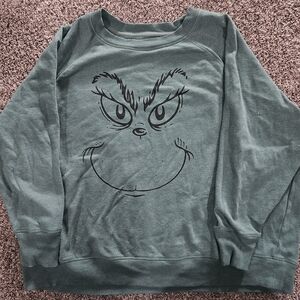 Dr. Seuss Grinch Face Sweatshirt - Teal